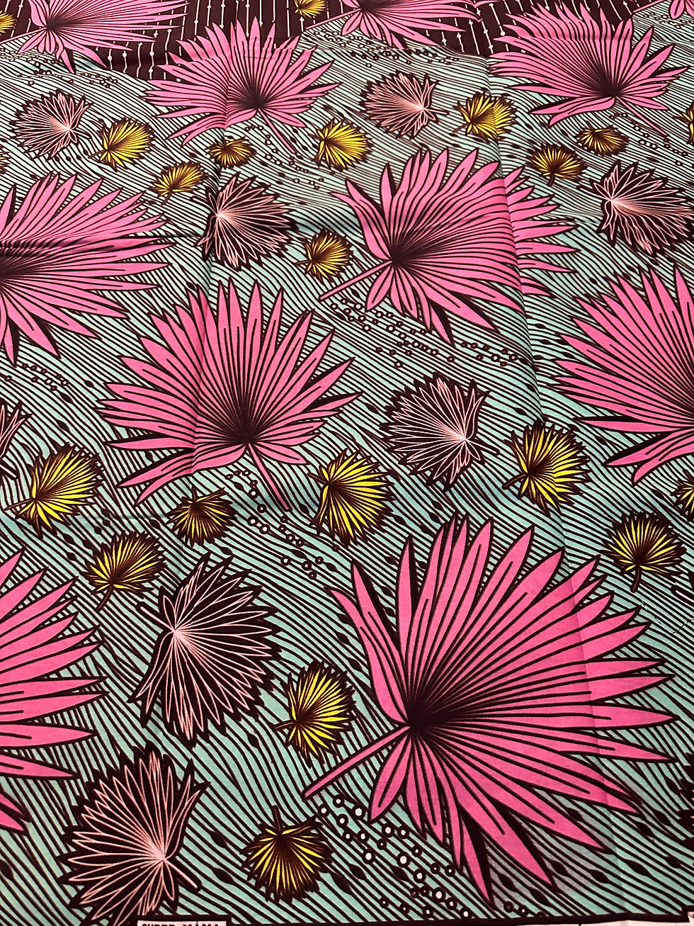 Tissu wax africain motif les fleurs exotiques