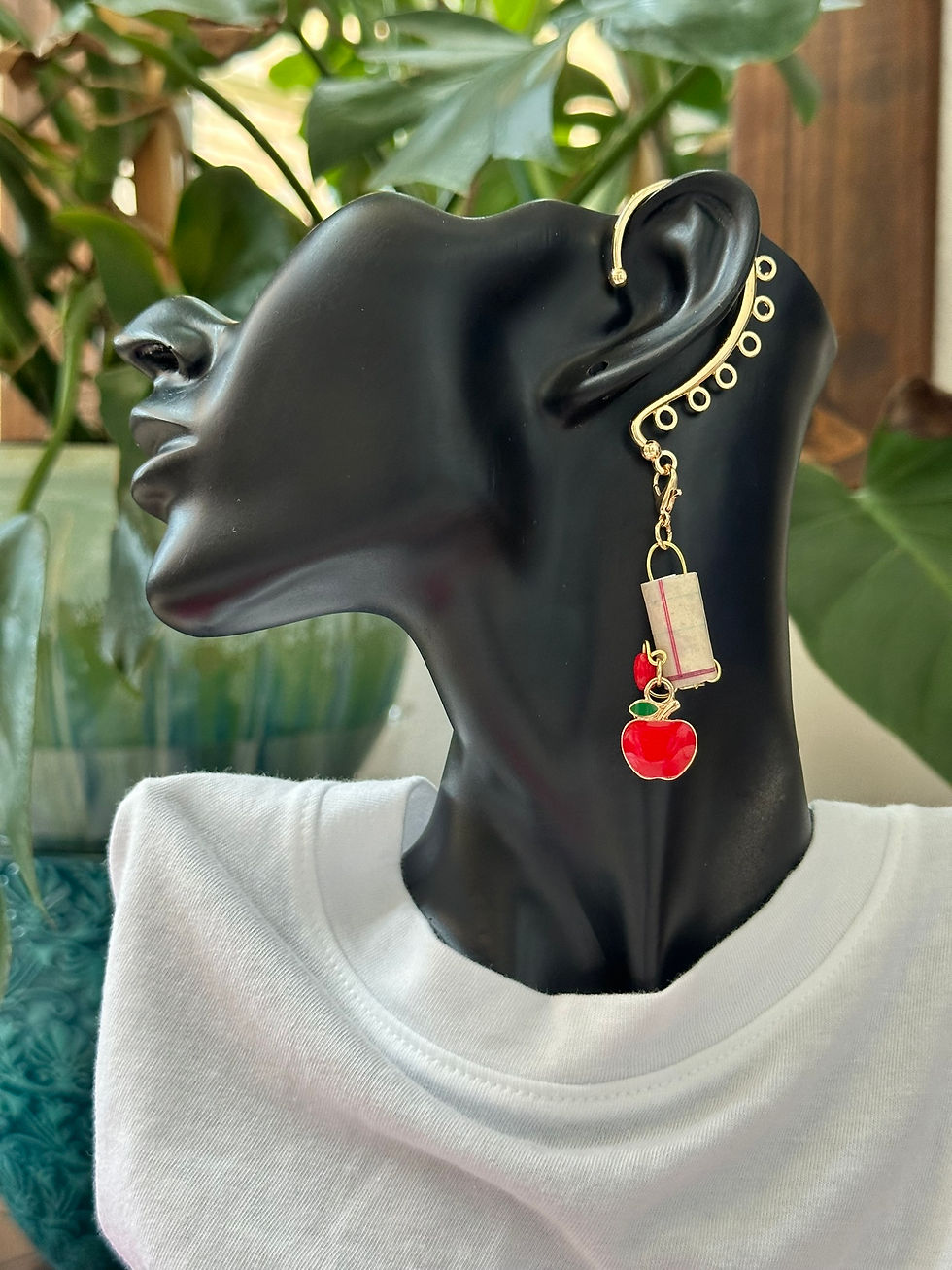Handmade tassel charm & Non Piercing Ear Cuff