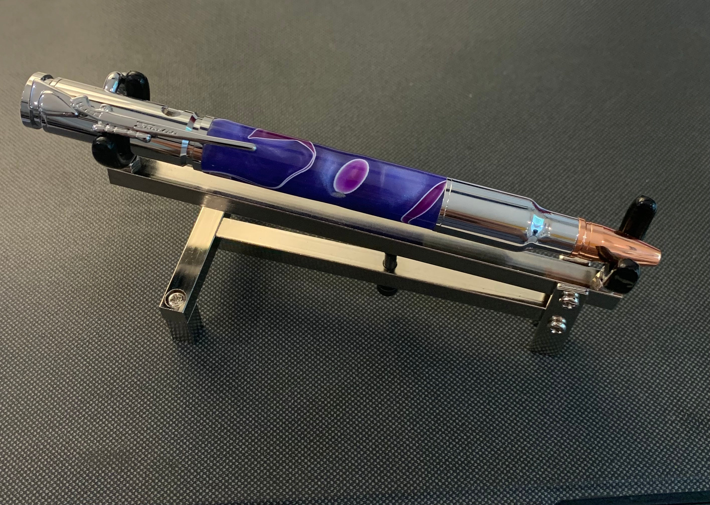 Blue Violet Bolt Action 30 Cal Handcrafted Ink Pen