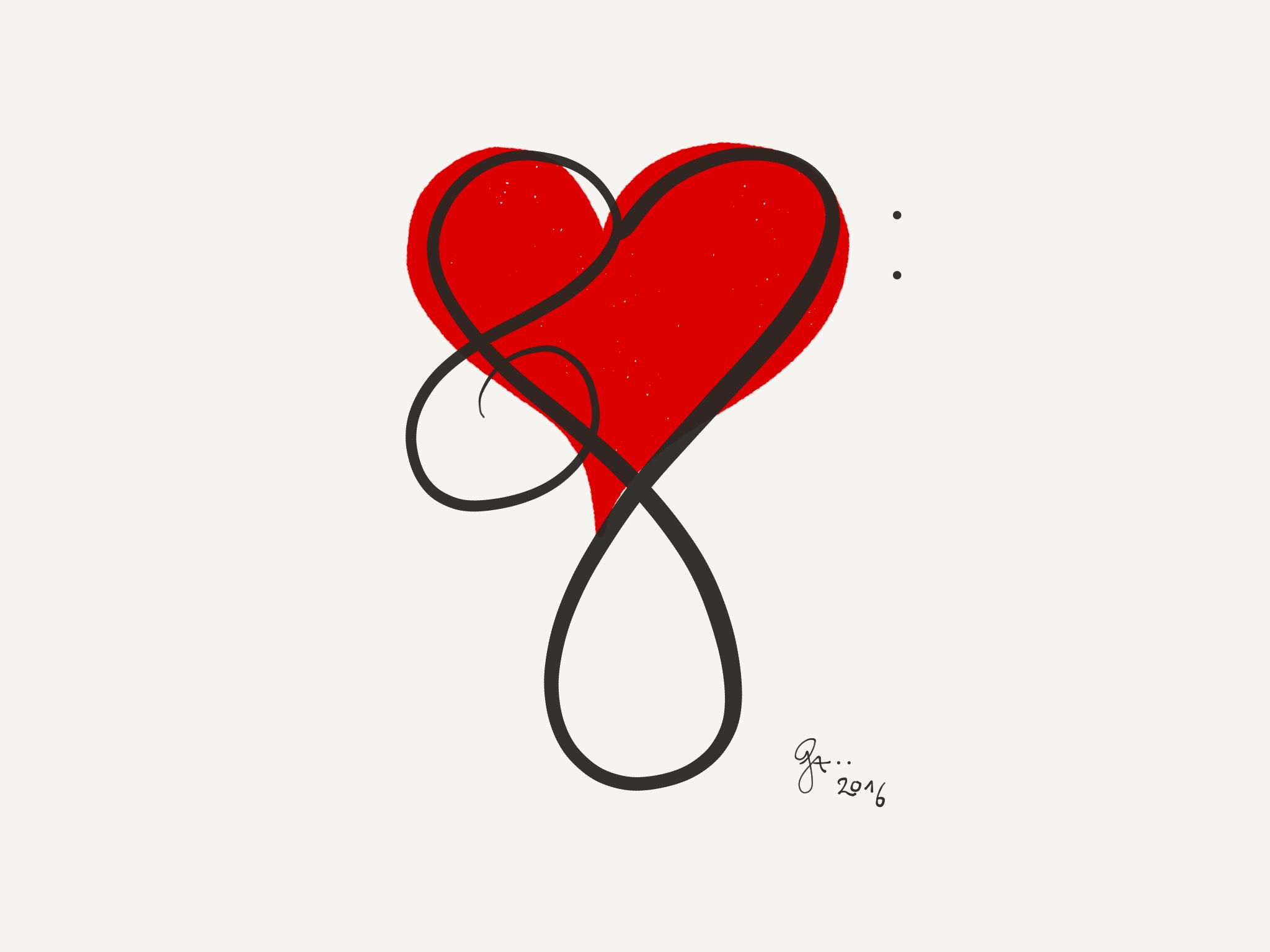 Signierter Kunst Druck "Musikalische Schlüssel zum Herzen"