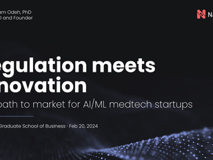 Stanford talk: The path to market for AI/ML medtech