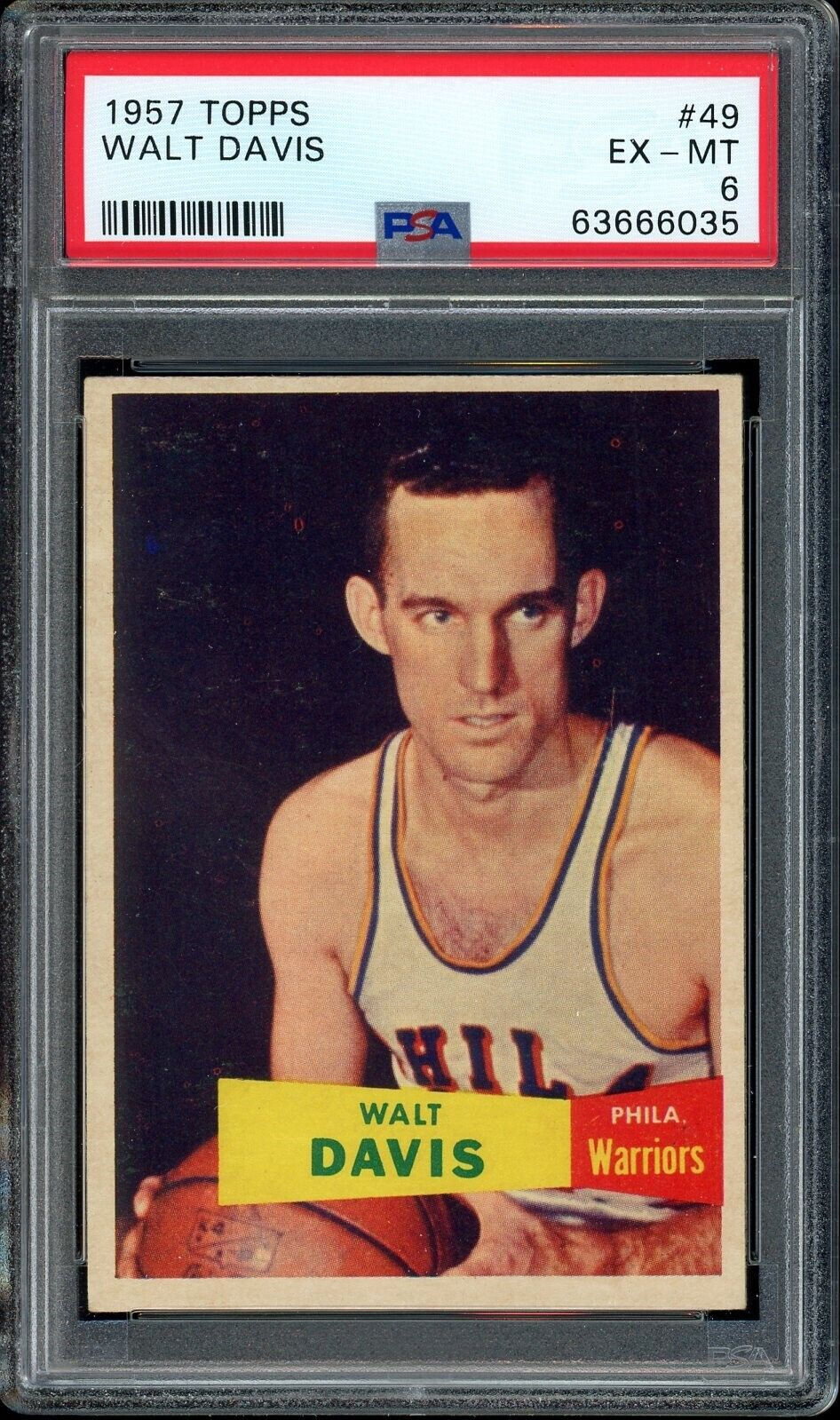 1957 Topps Basketball #49 Walt Davis PSA 6