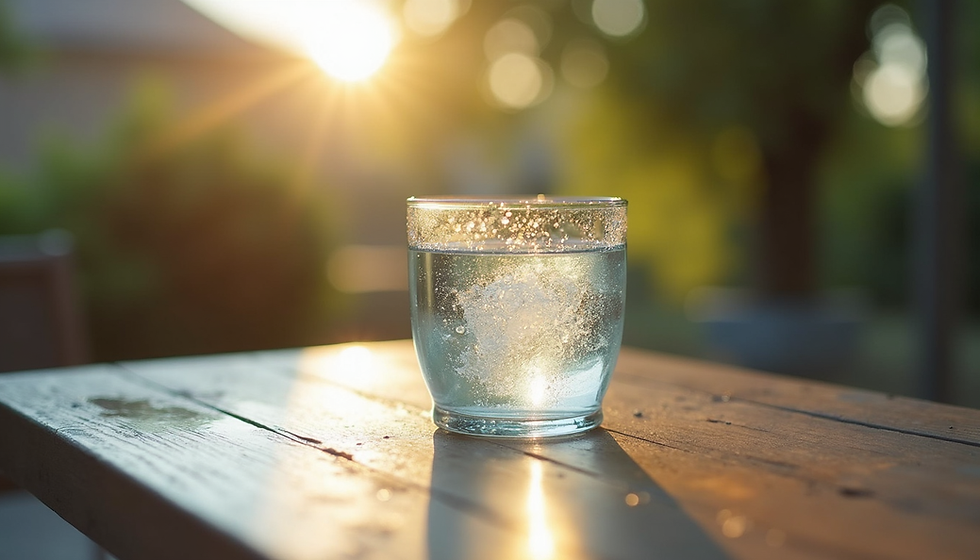 verre d'eau fraîche en pleine chaleur, canicule