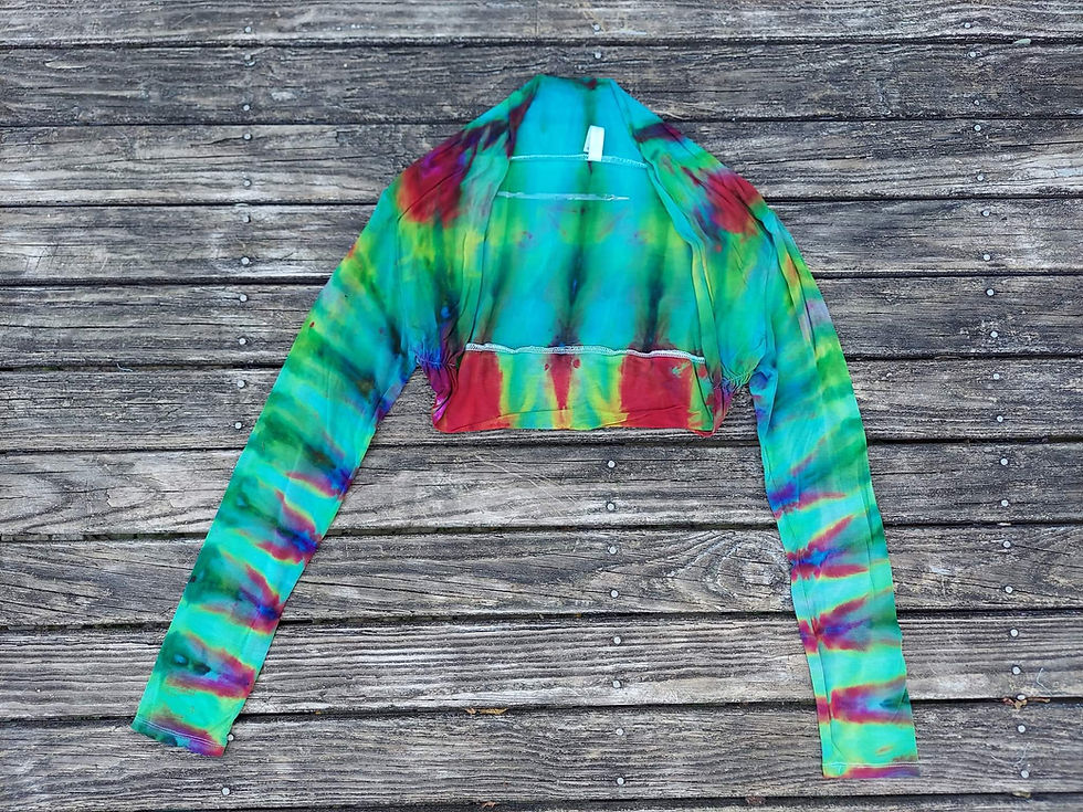 Extra Large - Tie Dye Cropped Cardigan Sleeves