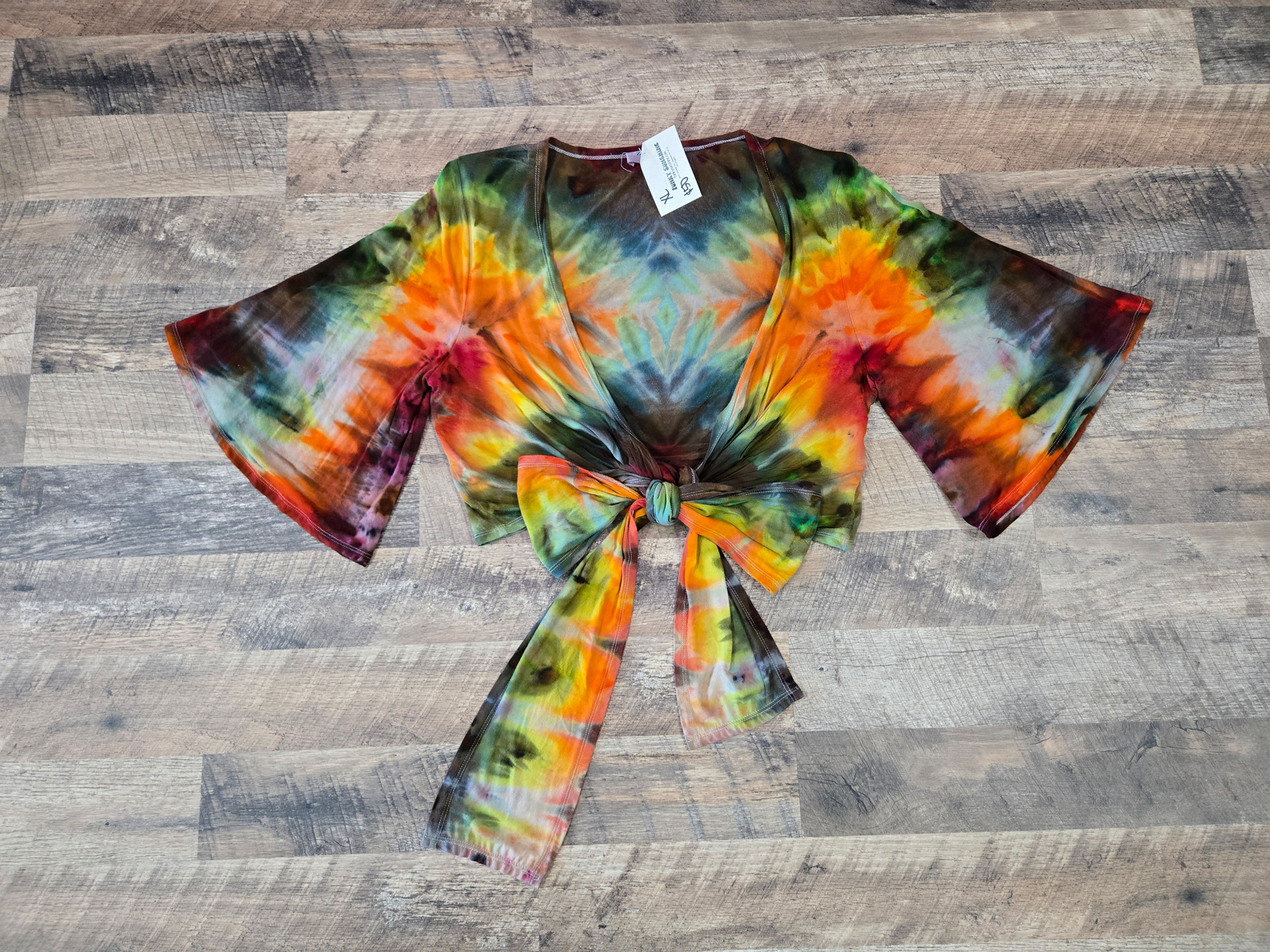 Extra Large - Wrap Cropped Tie Dye