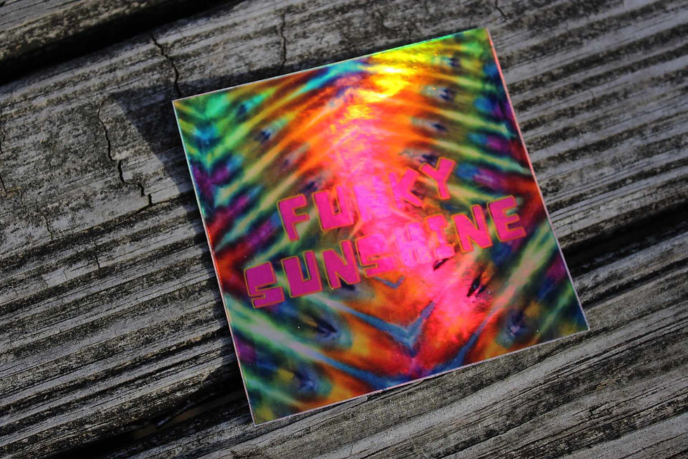 Thumbnail: Holographic Vinyl Tie Dye Funky Sunshine Sticker 
