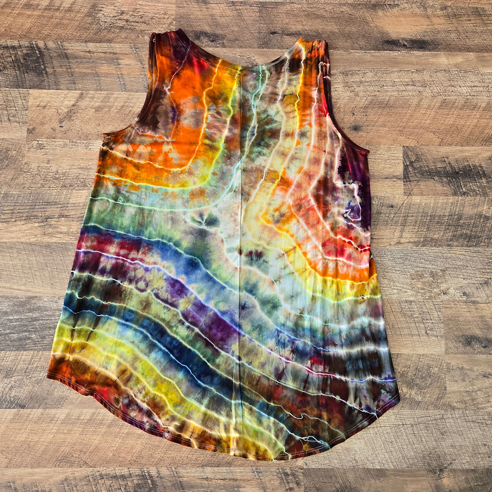 Thumbnail: Extra Large - Flowy V-Neck High Low Tank Top - Funky Sunshine