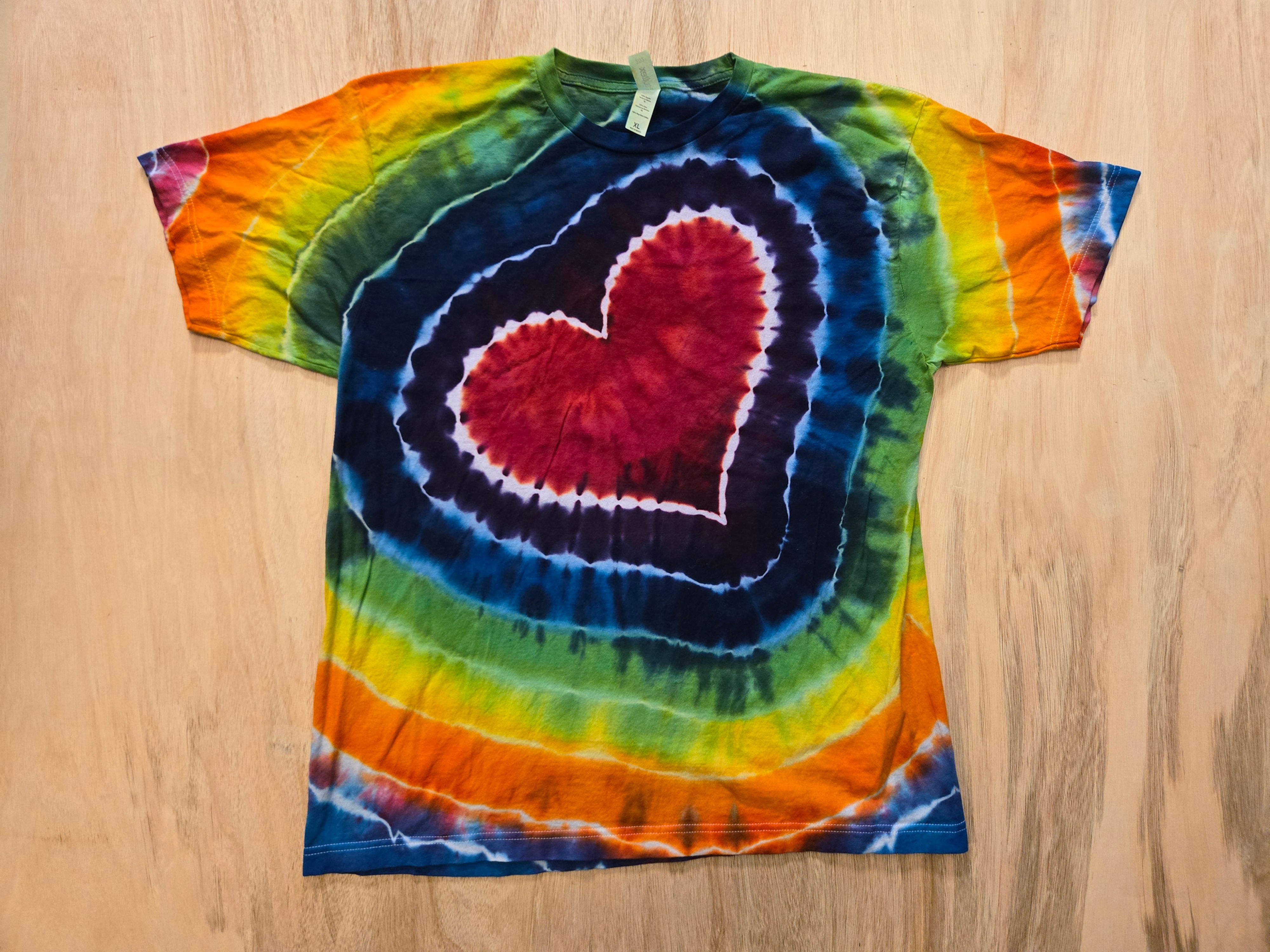 Extra Large - Heart Tie Dye Shirt