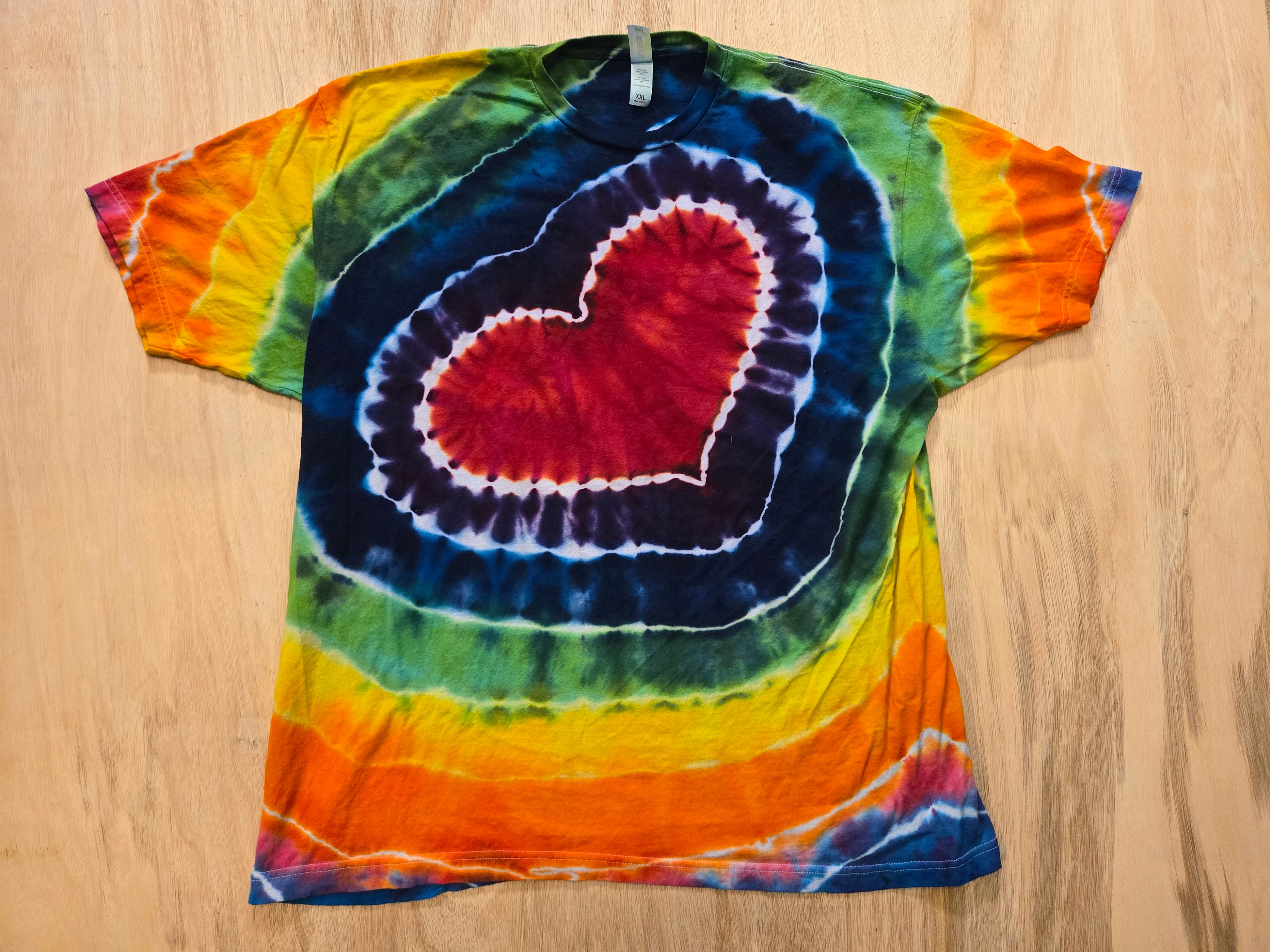 2XL - Heart Tie Dye Shirt
