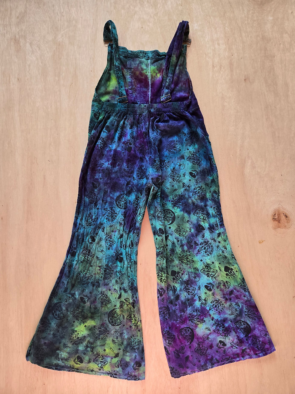 Thumbnail: One Size - Small - Large  - Mushroom Print Overalls