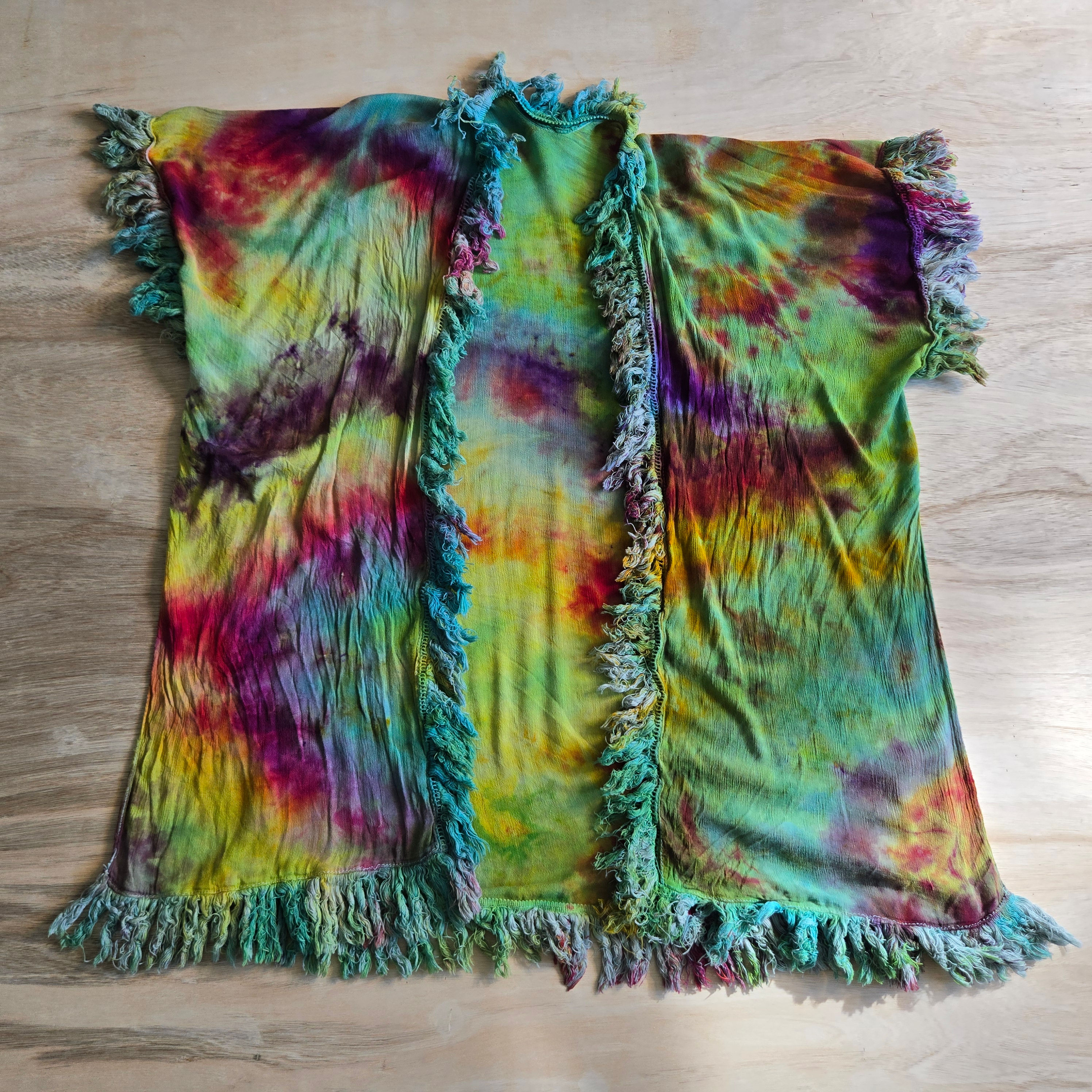 One Size - Fringe Side Slit Kimono