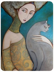 femme et chat...