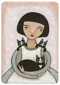 femme + chat