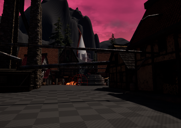 Final placements of assets with using small light points to draw the player in. 