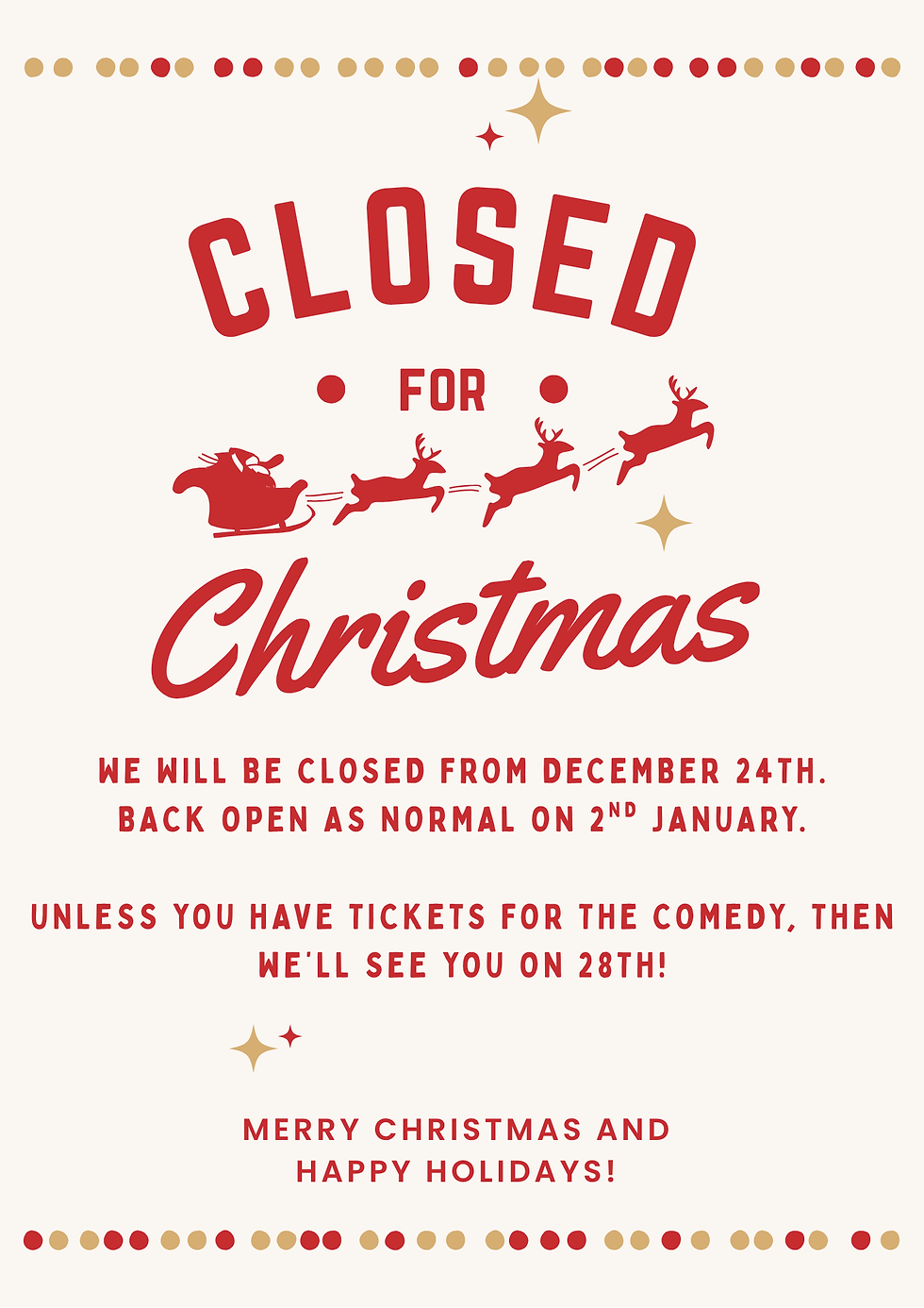 Christmas Closure.
