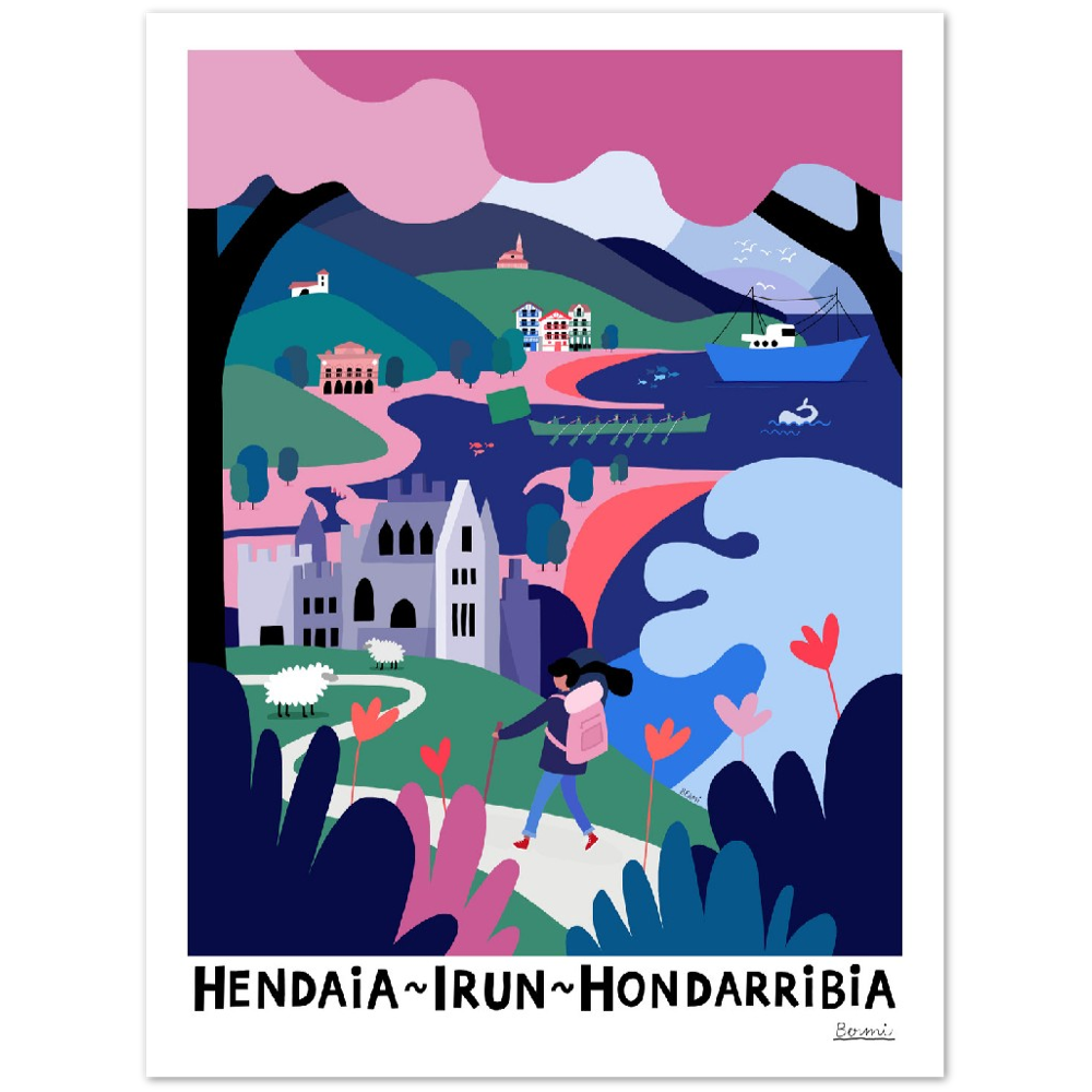 HENDAIA,IRUN,HONDARRIBIA - Premium Matte Paper Poster
