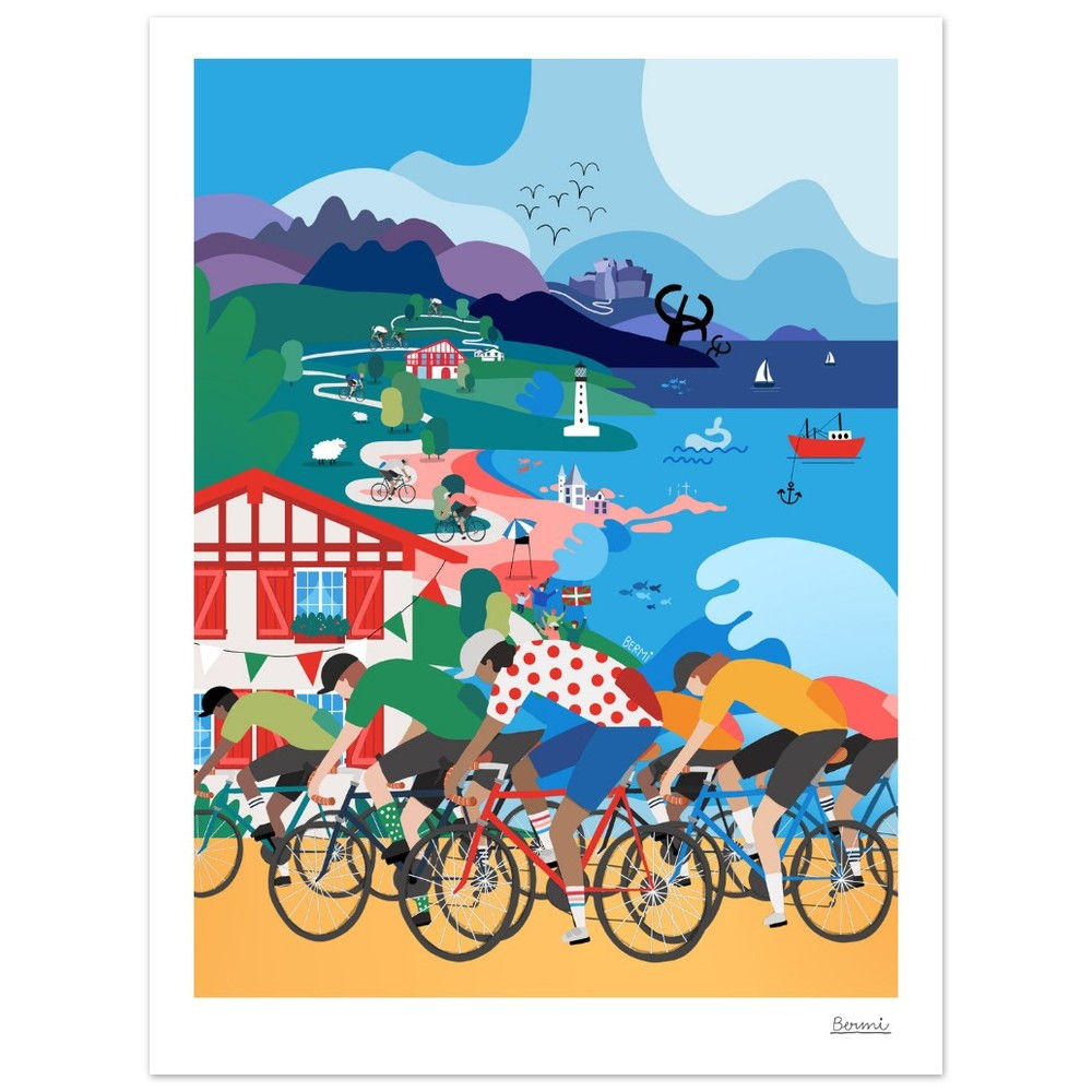 GRAND DÉPART 2023 PAYS BASQUE - Matte Paper Poster