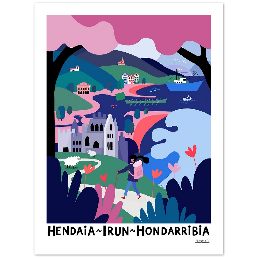 Thumbnail: HENDAIA,IRUN,HONDARRIBIA - Premium Matte Paper Poster