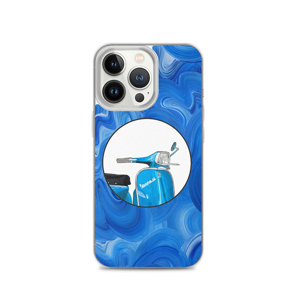 Blue Vespa Clear Case for iPhone
