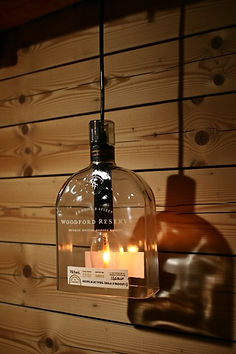amazing pendant light using whiskey bottle