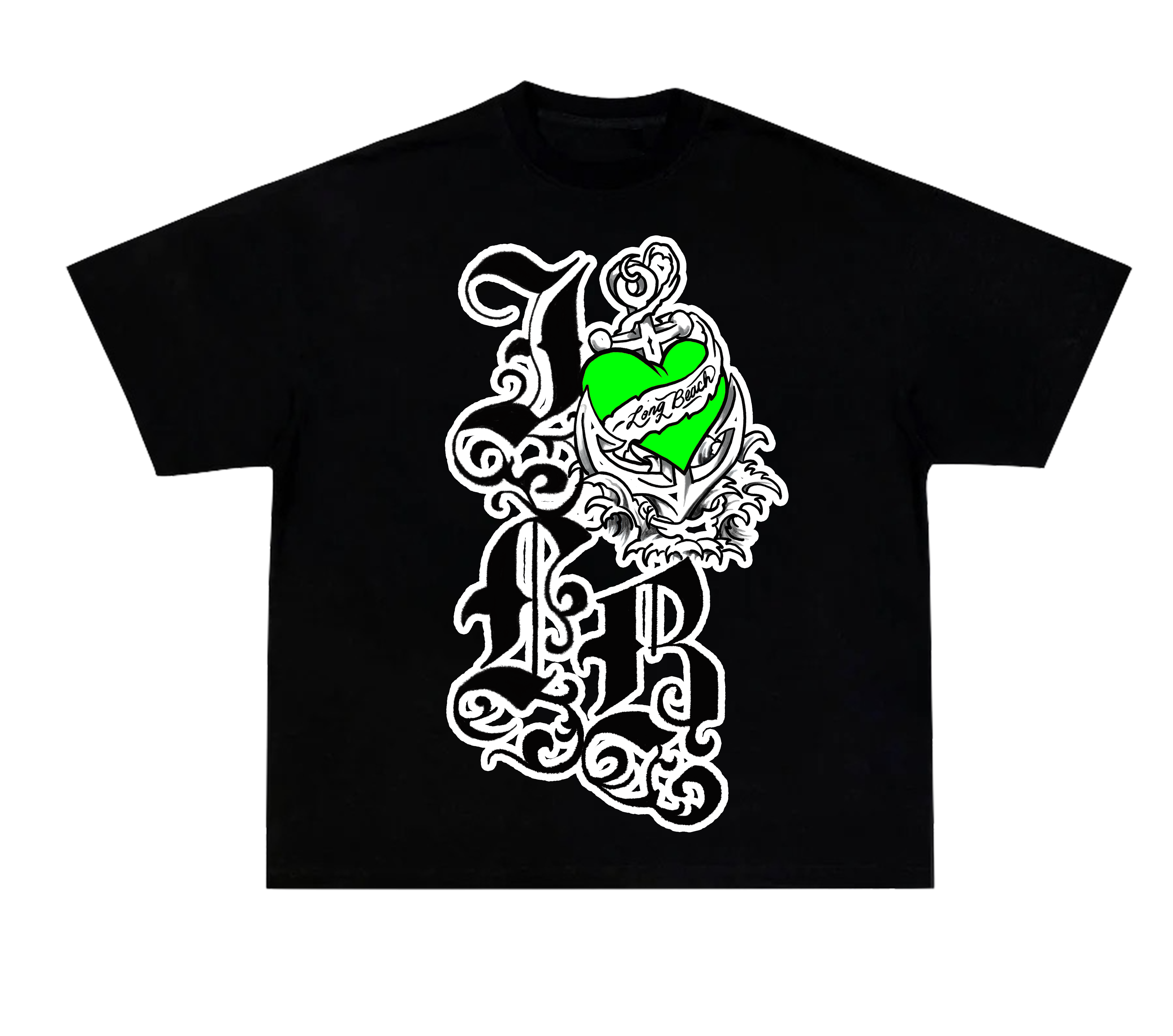 "I <3 LB" HAND-DRAWN T-SHIRT BLACK