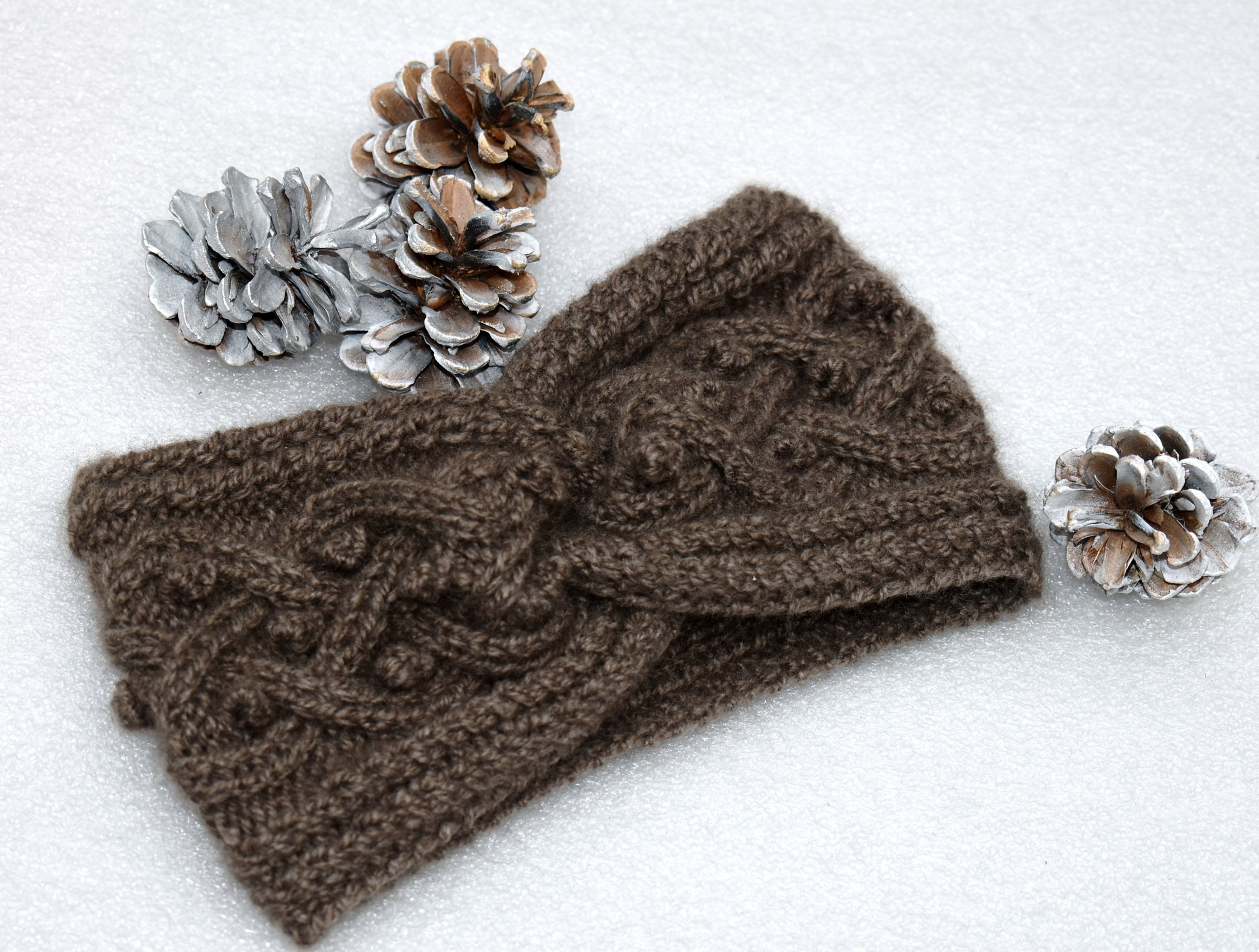 Headband "Mayne Island" with knot - Pure Qiviut