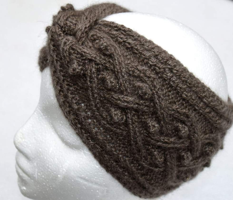 Thumbnail: Headband "Mayne Island" with knot - Pure Qiviut