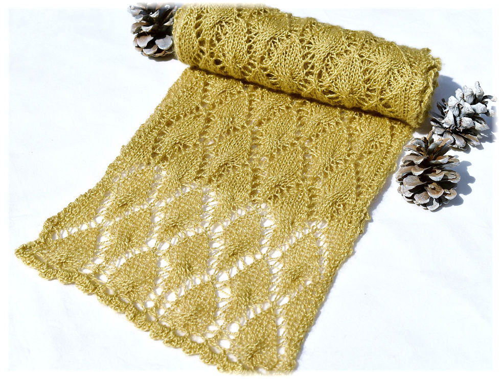 Thumbnail: Lace Scarf "Eden Island" - Qiviut & Silk