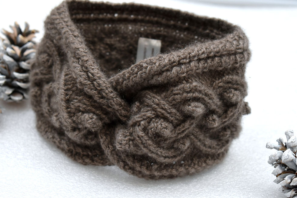Thumbnail: Headband "Mayne Island" with knot - Pure Qiviut