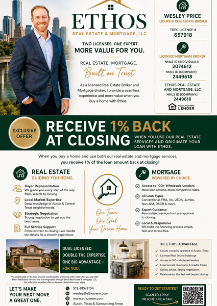 Buy a Home in Austin & Get 1% Back at Closing | Ethos