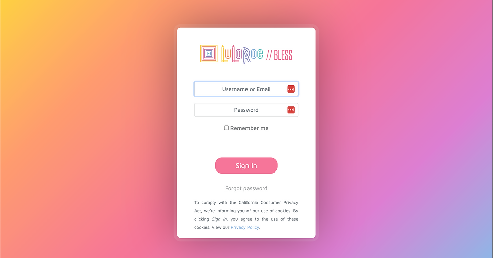 LuLaRoe Bless platform