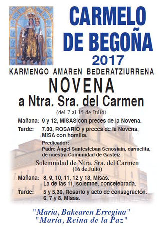NOVENA en el Carmelo de Begoña - Santutxu, Bilbao.