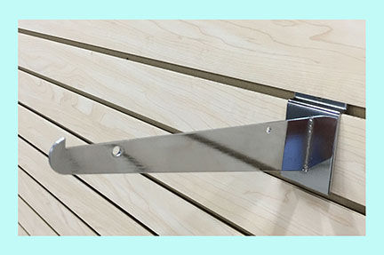 8" SlatWall Shelf Bracket (Chrome) SKU 14-414