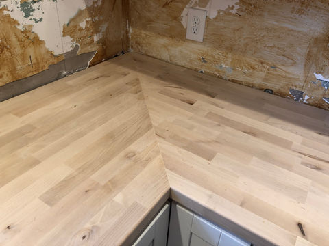 Butcher-block counter