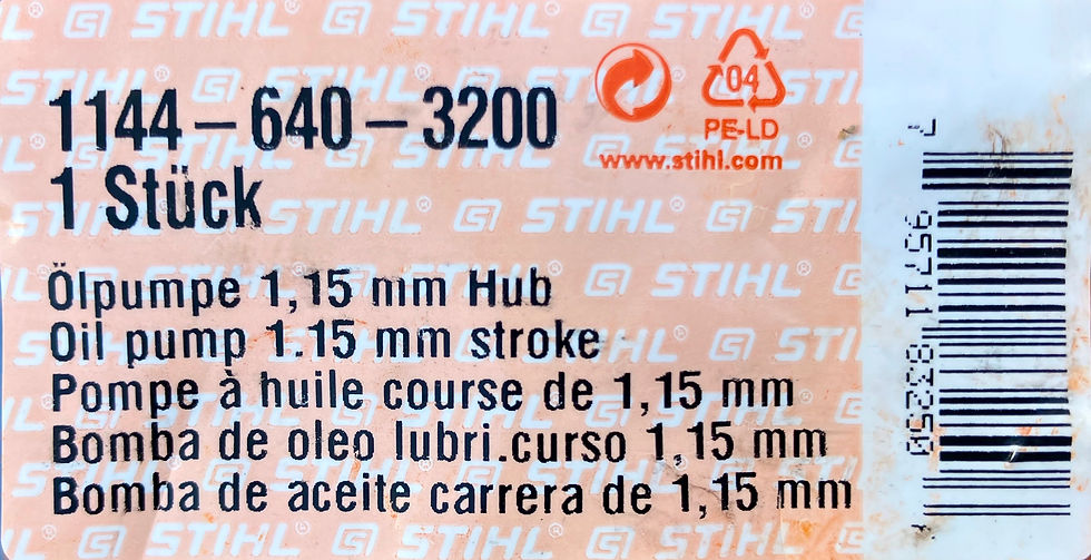 Thumbnail: STIHL Genuine MS651, MS661, MS661CM Heavy Duty Oil Pump  # 1144 640 3200