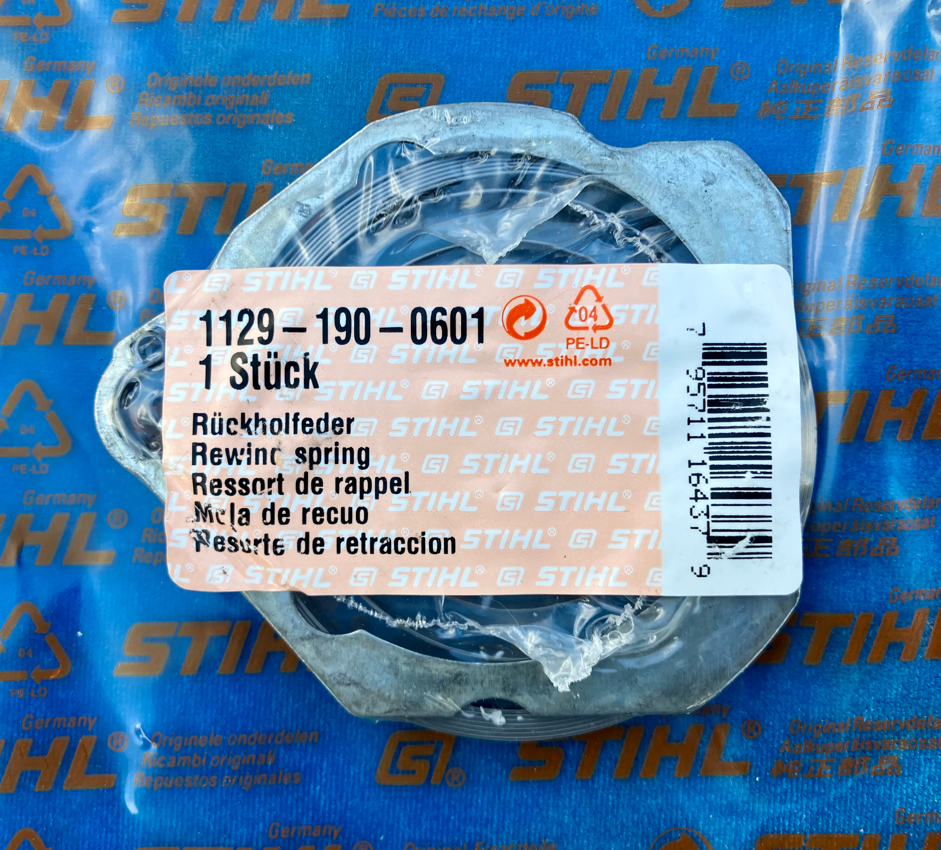 STIHL MS170 to MS460 (Fits Many), Genuine Rewind/Recoil Spring # 1129 190 0601