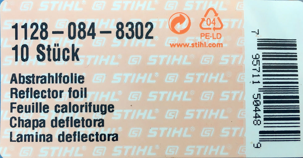 Thumbnail: STIHL Genuine Heat Reflecting Foil (for under mufflers etc)  # 1128 084 8302