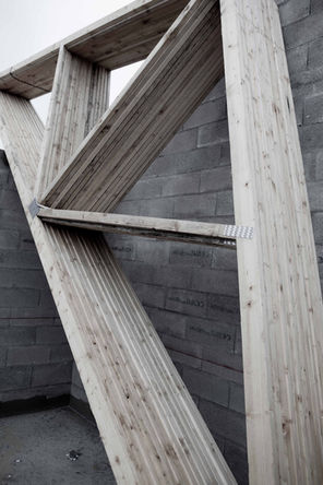 Détail d’un mur en béton brut