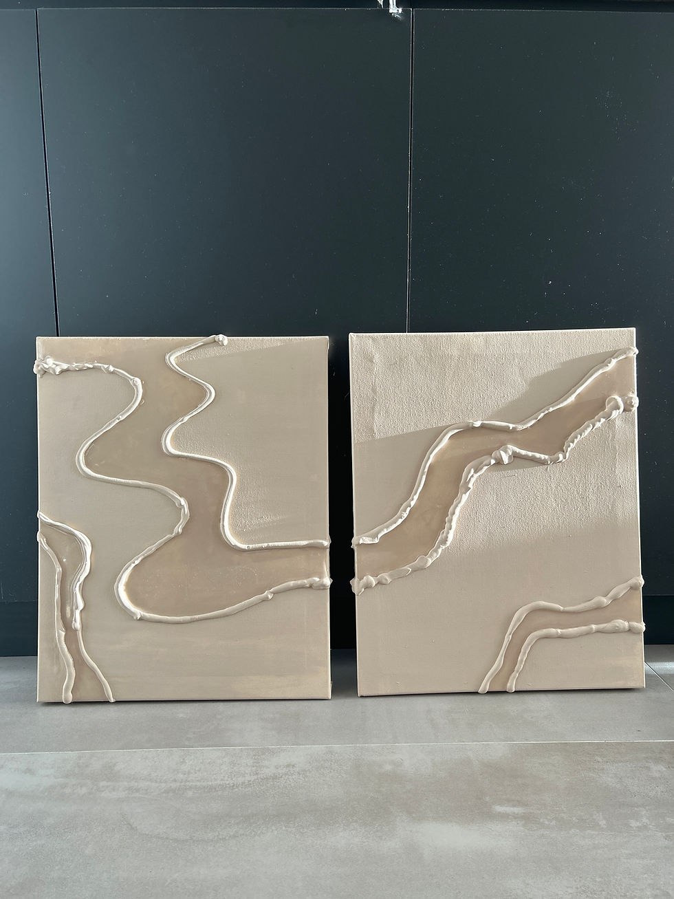 Abstract Acrylic & Epoxy on canvas Painting