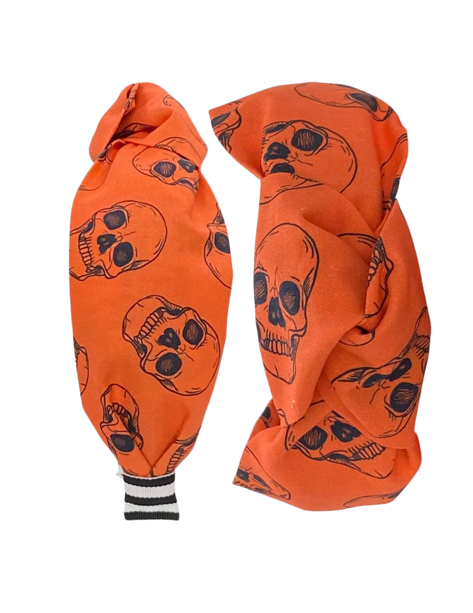 Orange with Black Skulls