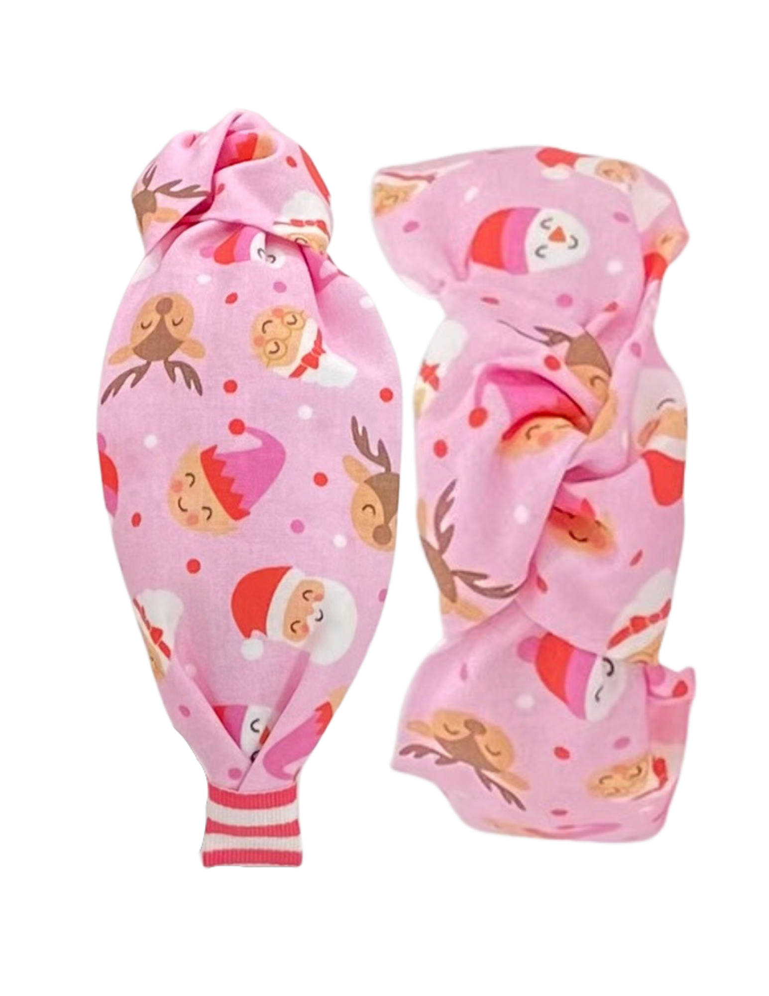Pink Christmas Characters Knot Headband