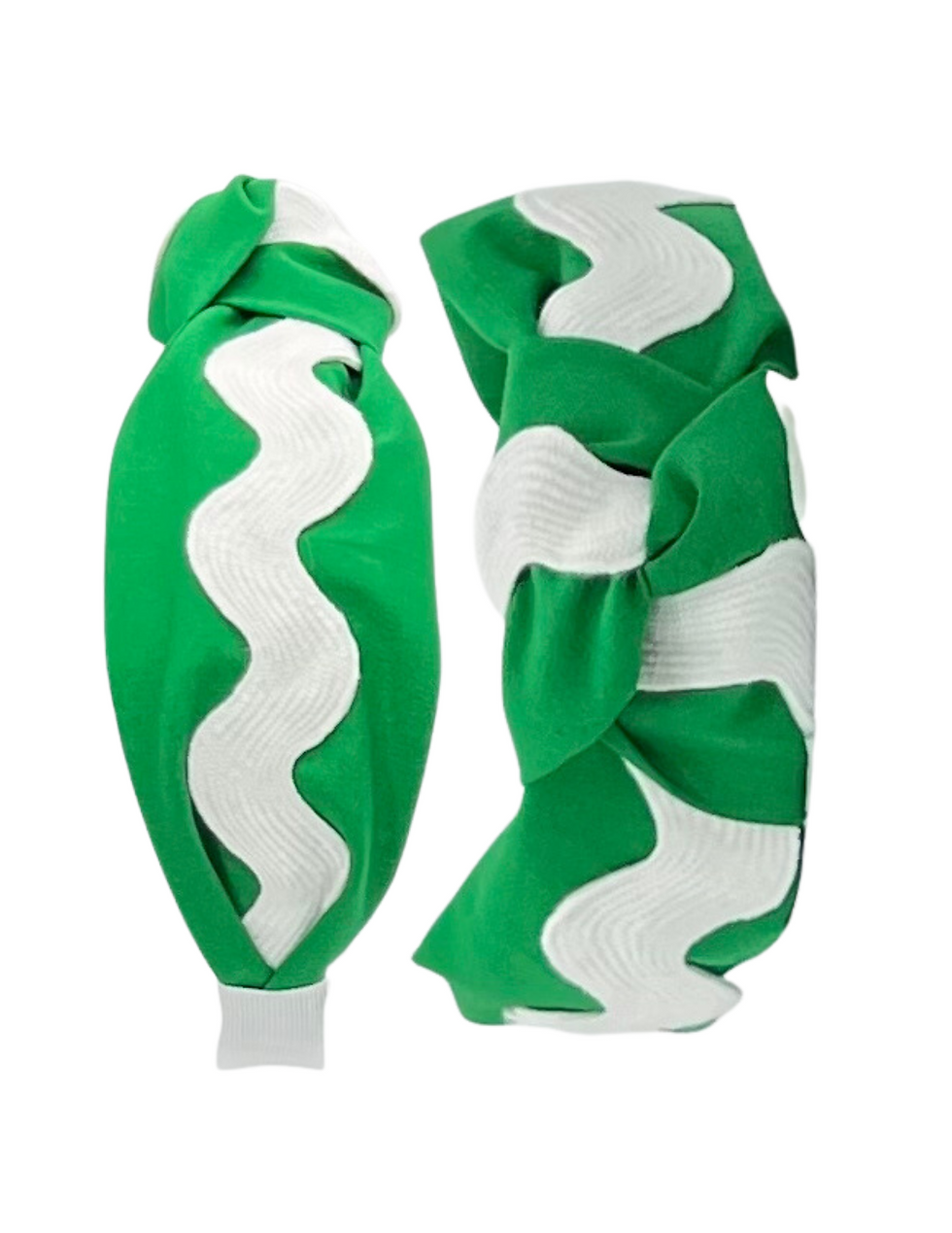 White Ric Rac on Green