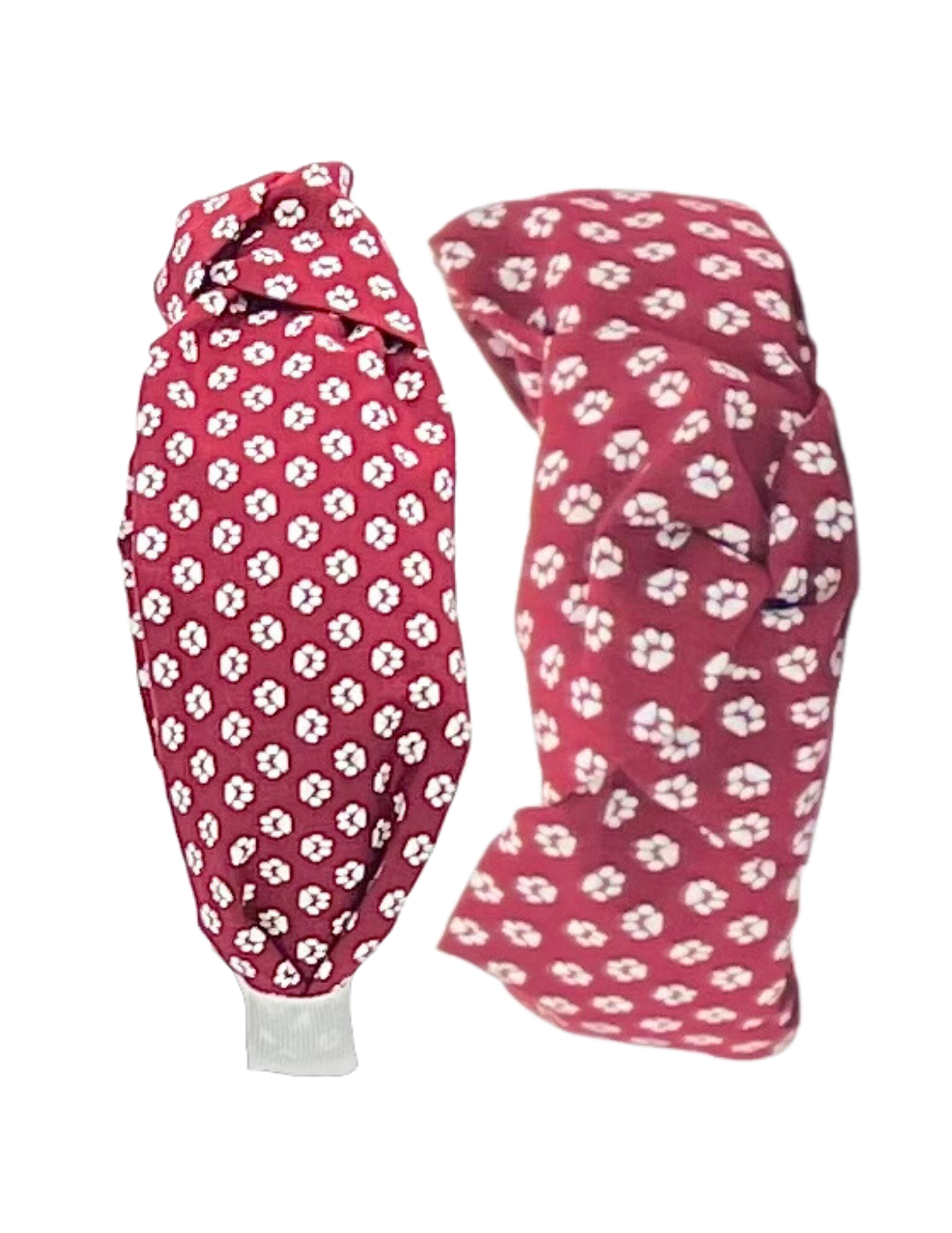 Maroon and White Paw Prints