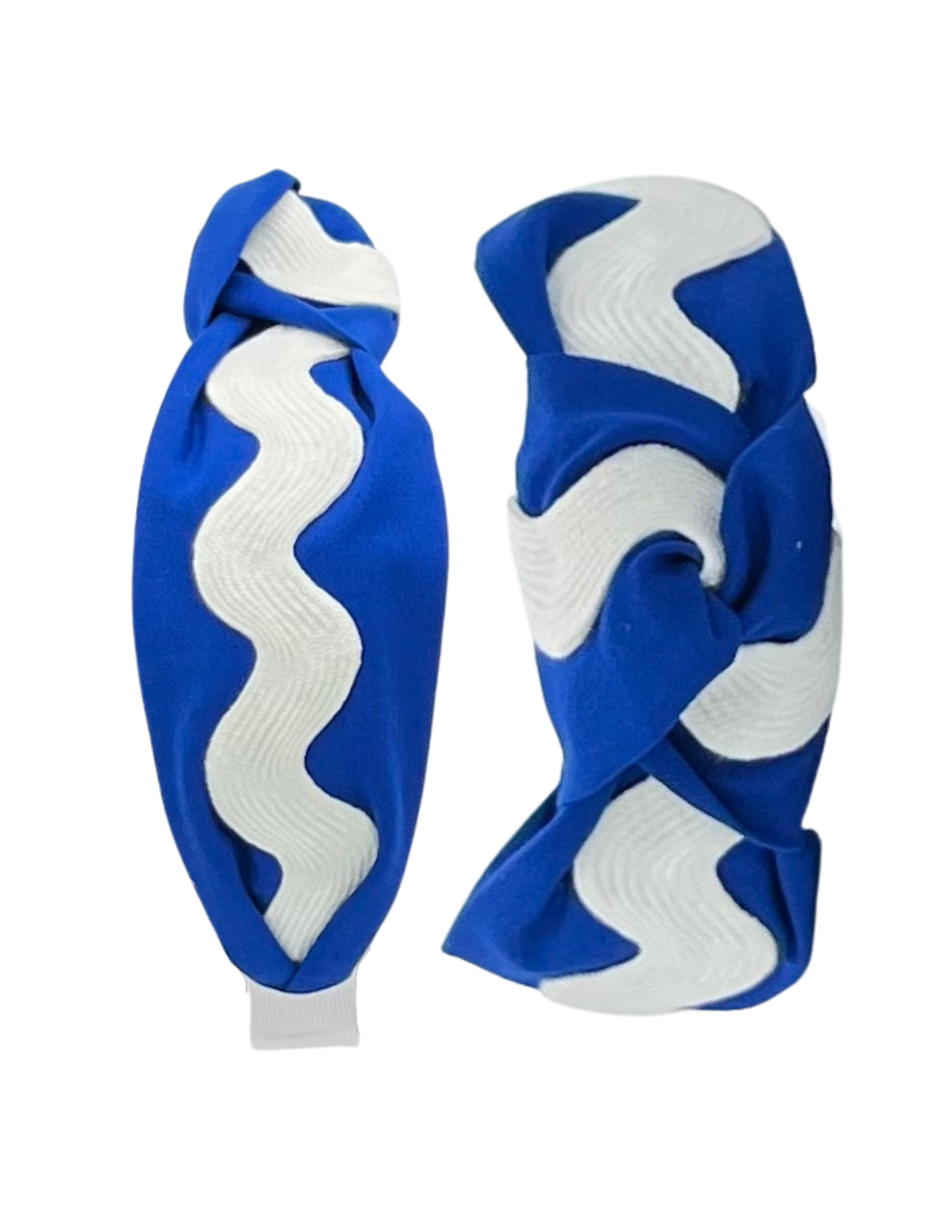 White Ric Rac on Royal Blue