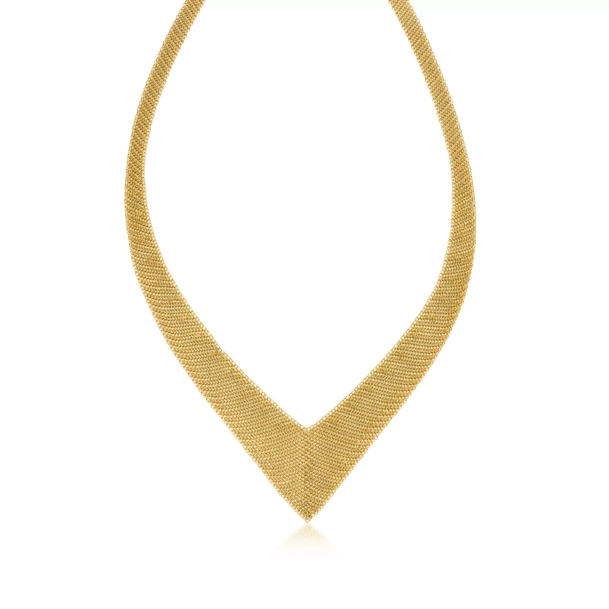 VINTAGE - Tiffany & Co. - Elsa Peretti 18K Yellow Gold Mesh Chain Mail Necklace