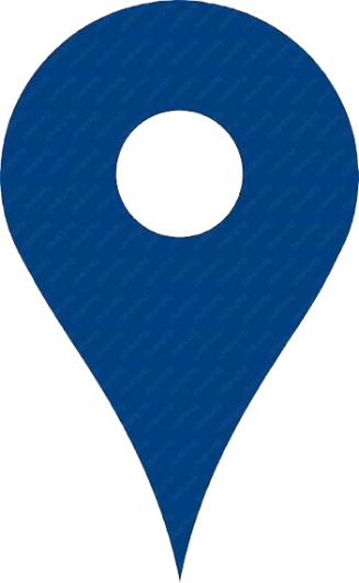 Blue location pin icon for airport location information