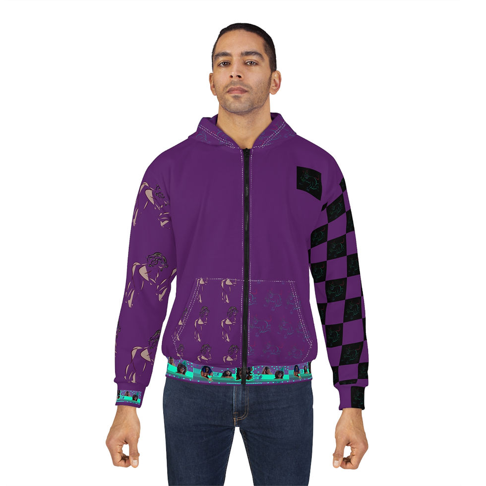 Thumbnail: JerseyQuinn Unisex Zip Hoodie (vjollcë)