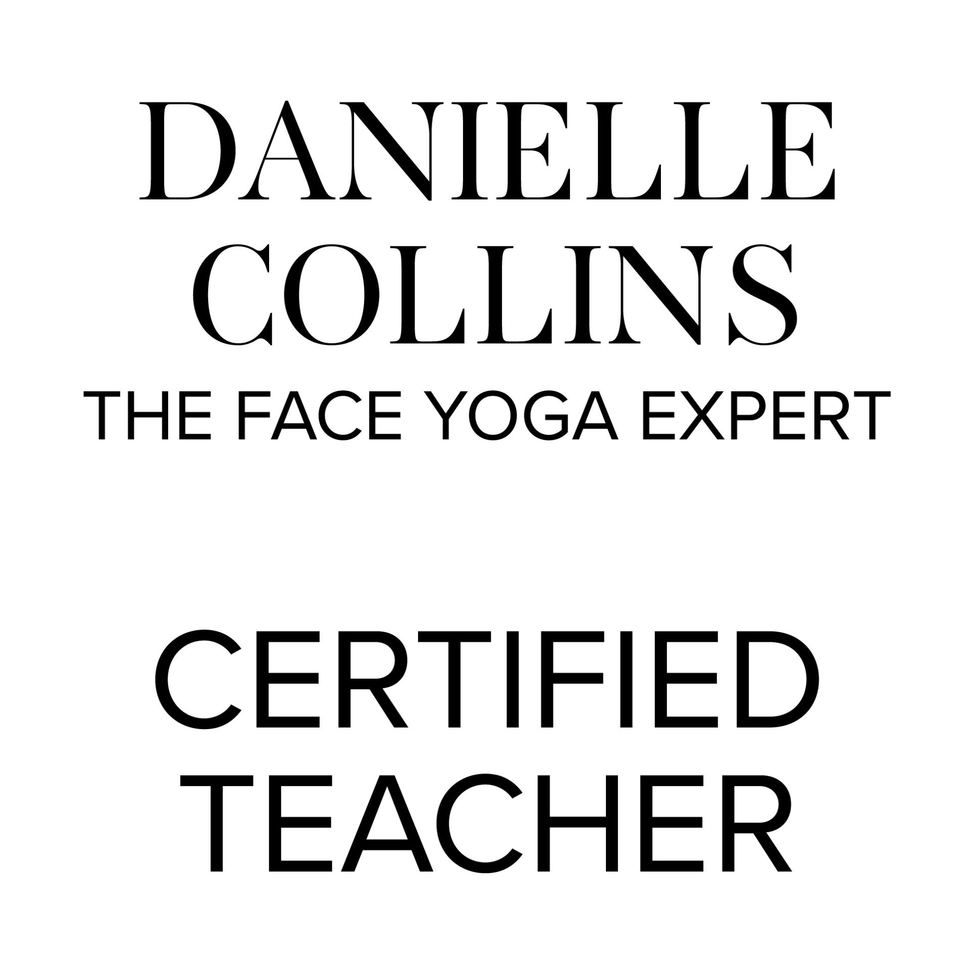 Official Danielle Collins Face Yoga Expert Certified Teacher logo for Vanessa Hughes.