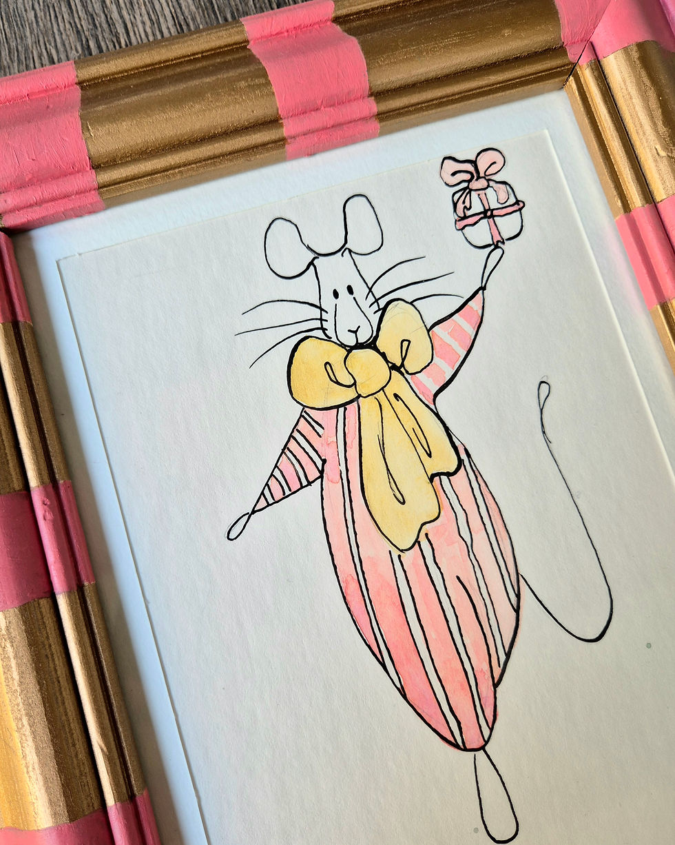 Thumbnail: Pink Bloom - original artwork - upcycled frame
