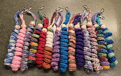 Worry Worms created from small amounts of yarn!
